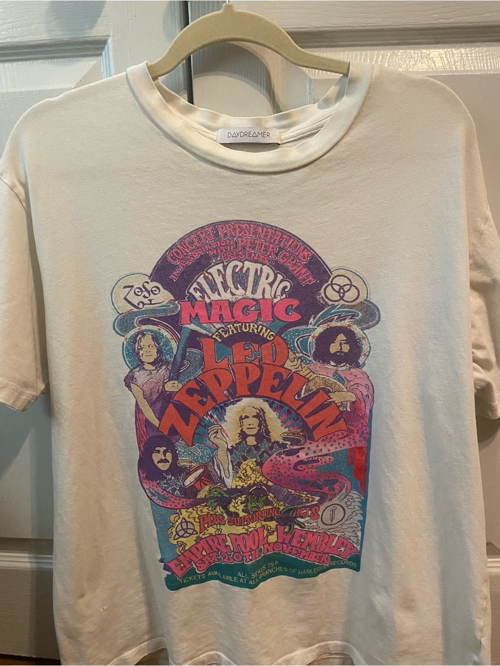 Daydreamer White Led Zeppelin Electric Magic Graphic Tee